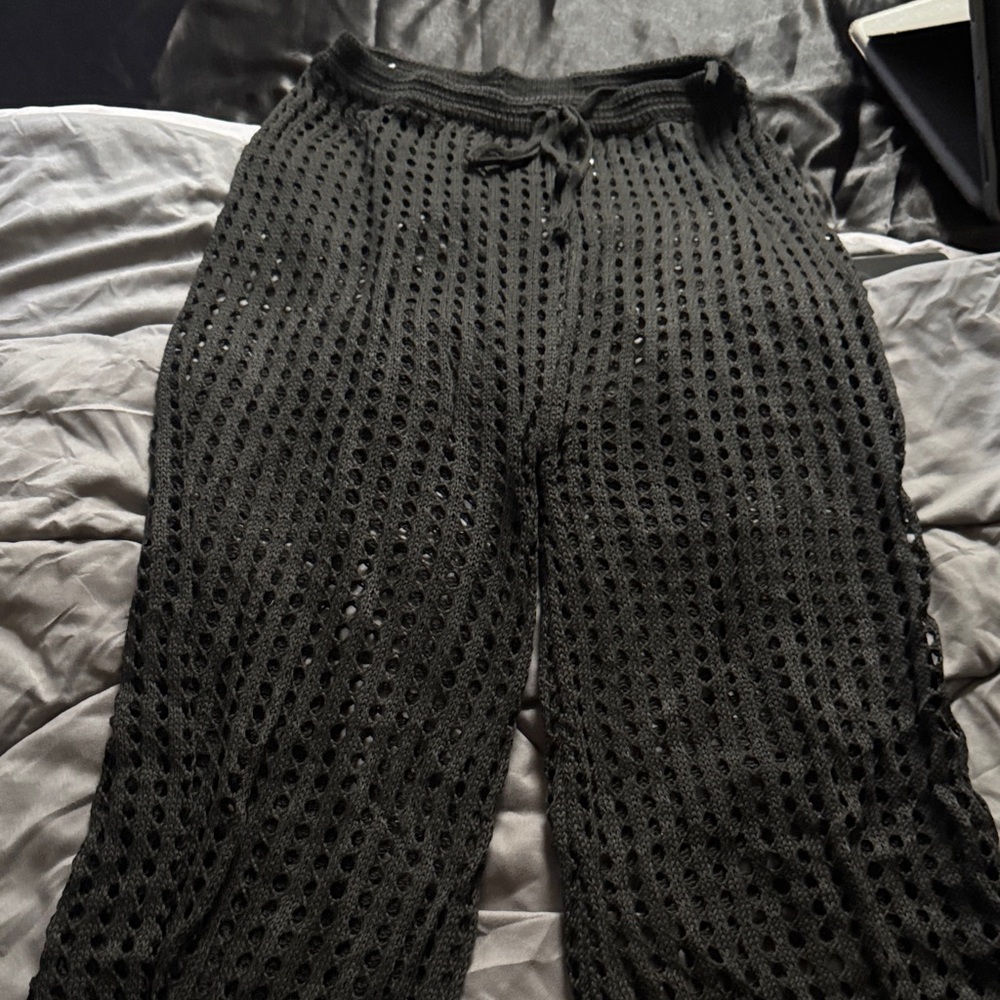 Black Crochet Pants
